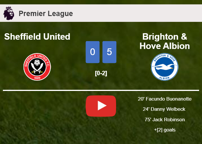 Brighton & Hove Albion prevails over Sheffield United 5-0 after playing a incredible match. HIGHLIGHTS