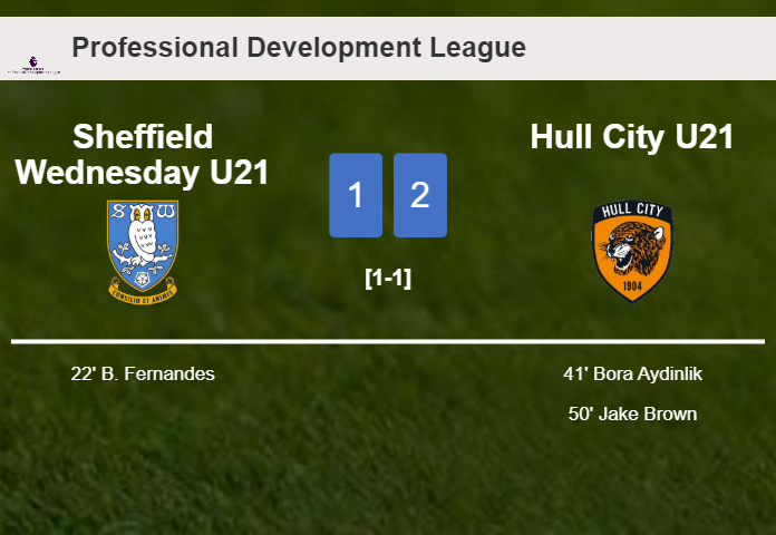 Hull City U21 recovers a 0-1 deficit to top Sheffield Wednesday U21 2-1