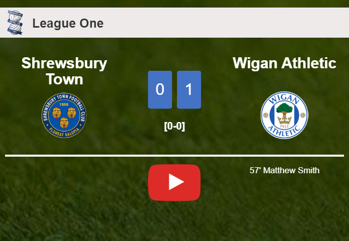 Wigan Athletic beats Shrewsbury Town 1-0 with a goal scored by M. Smith. HIGHLIGHTS