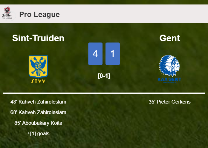 Sint-Truiden demolishes Gent 4-1 with a great performance