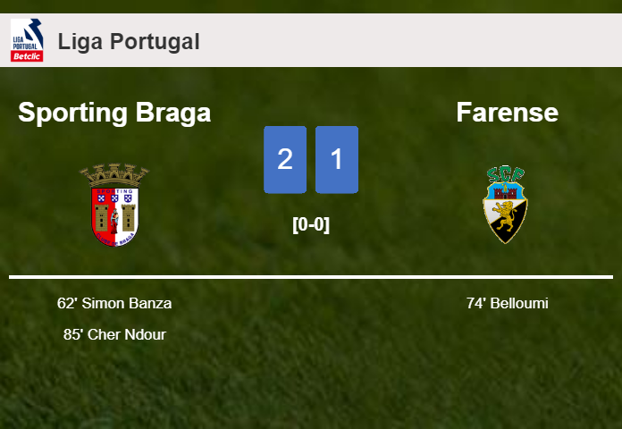 Sporting Braga clutches a 2-1 win against Farense