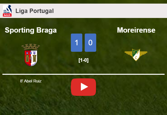 Sporting Braga overcomes Moreirense 1-0 with a goal scored by A. Ruiz. HIGHLIGHTS