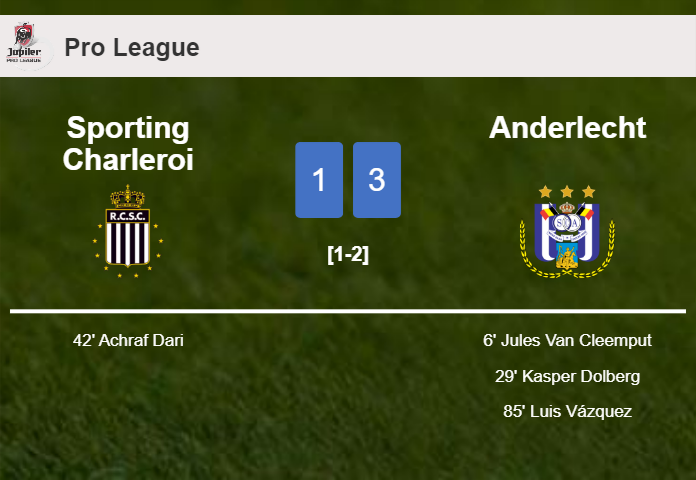 Anderlecht prevails over Sporting Charleroi 3-1