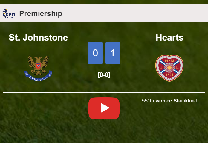 Hearts beats St. Johnstone 1-0 with a goal scored by L. Shankland. HIGHLIGHTS