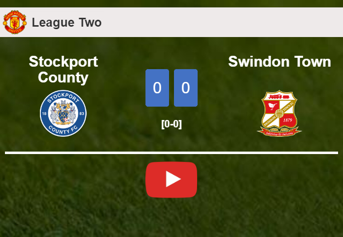Swindon Town stops Stockport County with a 0-0 draw. HIGHLIGHTS