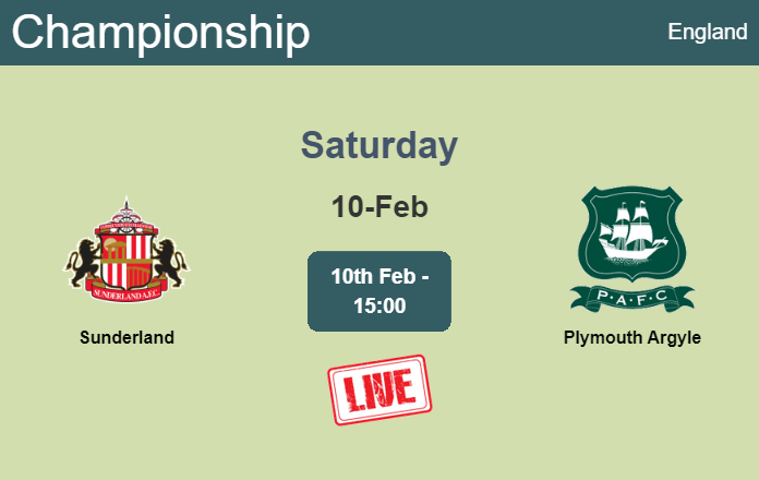 How to watch Sunderland vs. Plymouth Argyle on live stream and at what time