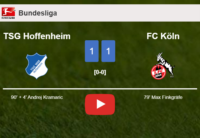 TSG Hoffenheim grabs a draw against FC Köln. HIGHLIGHTS