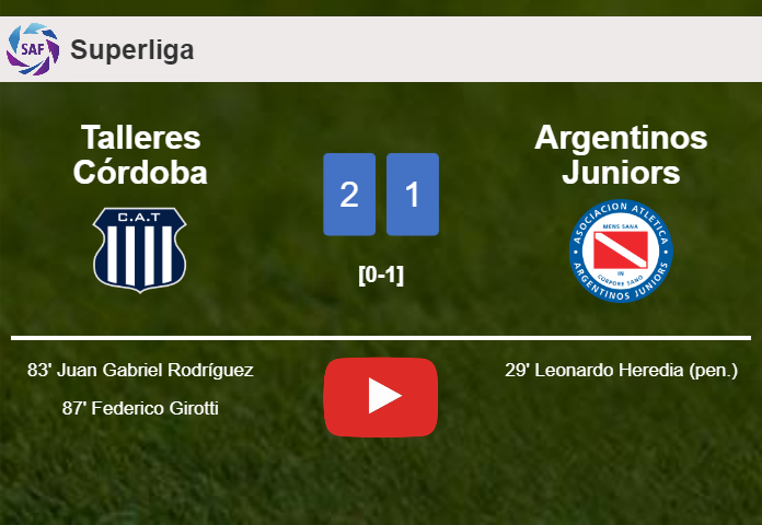 Talleres Córdoba recovers a 0-1 deficit to overcome Argentinos Juniors 2-1. HIGHLIGHTS