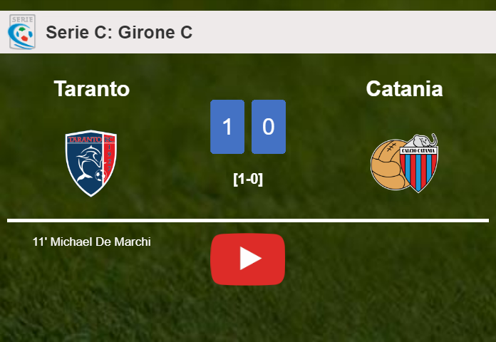 Taranto beats Catania 1-0 with a goal scored by M. De. HIGHLIGHTS