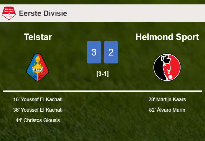 Telstar prevails over Helmond Sport 3-2