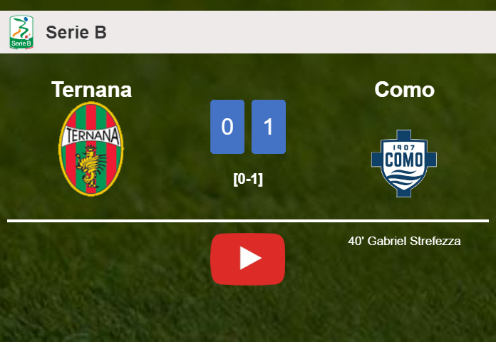 Como defeats Ternana 1-0 with a goal scored by G. Strefezza. HIGHLIGHTS