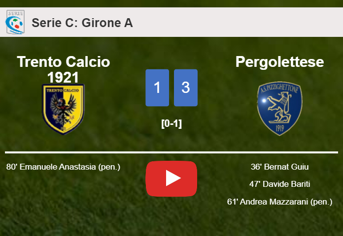 Pergolettese tops Trento Calcio 1921 3-1. HIGHLIGHTS