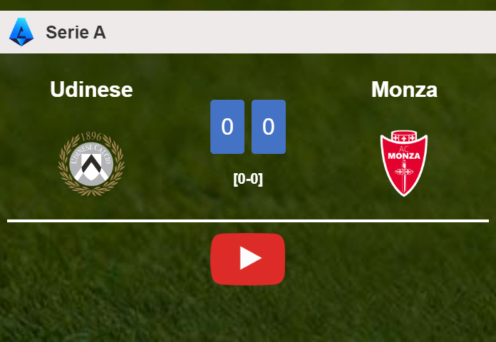 Udinese draws 0-0 with Monza on Saturday. HIGHLIGHTS