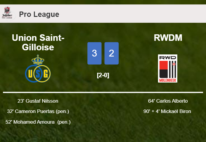 Union Saint-Gilloise conquers RWDM 3-2