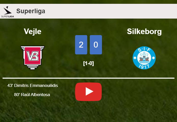 Vejle prevails over Silkeborg 2-0 on Sunday. HIGHLIGHTS