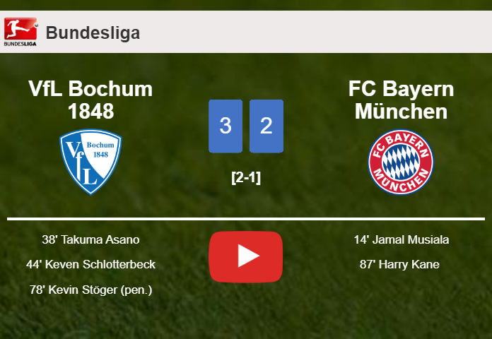 VfL Bochum 1848 tops FC Bayern München 3-2. HIGHLIGHTS