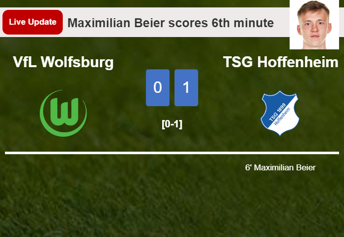 VfL Wolfsburg vs TSG Hoffenheim live updates: Maximilian Beier scores opening goal in Bundesliga match (0-1)