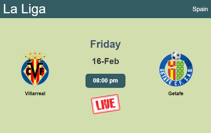 How to watch Villarreal vs. Getafe on live stream and at what time