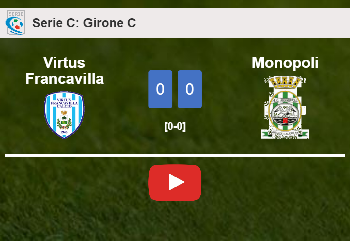 Virtus Francavilla draws 0-0 with Monopoli on Monday. HIGHLIGHTS