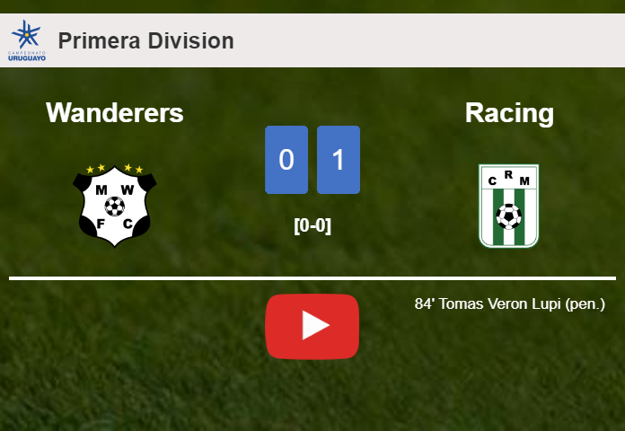 Racing defeats Wanderers 1-0 with a goal scored by T. Veron. HIGHLIGHTS