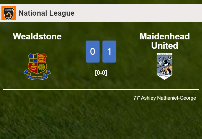Maidenhead United tops Wealdstone 1-0 with a goal scored by A. Nathaniel-George