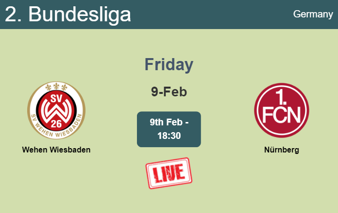 How to watch Wehen Wiesbaden vs. Nürnberg on live stream and at what time