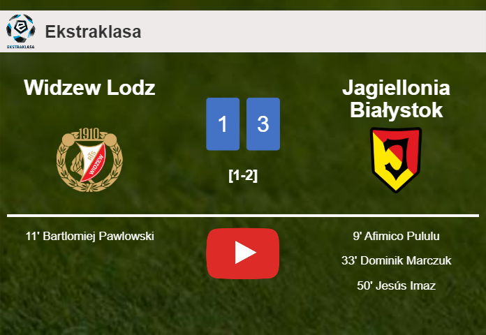Jagiellonia Białystok overcomes Widzew Lodz 3-1. HIGHLIGHTS