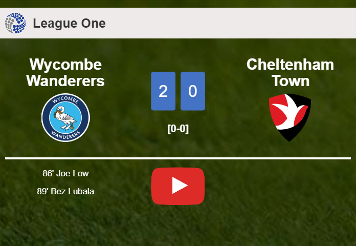 Wycombe Wanderers overcomes Cheltenham Town 2-0 on Tuesday. HIGHLIGHTS