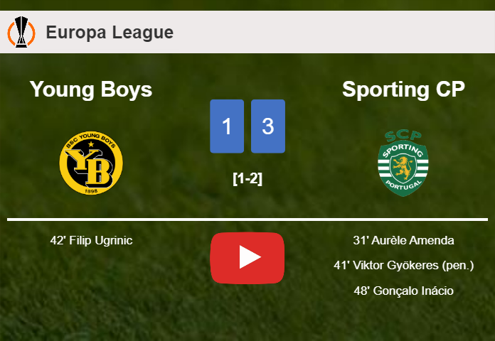 Sporting CP conquers Young Boys 3-1. HIGHLIGHTS