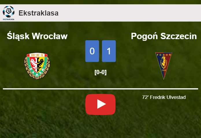 Pogoń Szczecin prevails over Śląsk Wrocław 1-0 with a goal scored by F. Ulvestad. HIGHLIGHTS