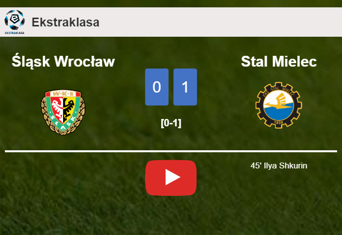Stal Mielec prevails over Śląsk Wrocław 1-0 with a goal scored by I. Shkurin. HIGHLIGHTS