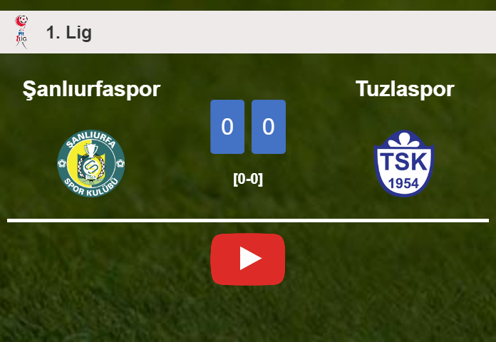 Şanlıurfaspor draws 0-0 with Tuzlaspor on Monday. HIGHLIGHTS