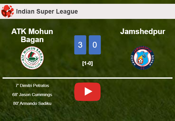 ATK Mohun Bagan prevails over Jamshedpur 3-0. HIGHLIGHTS
