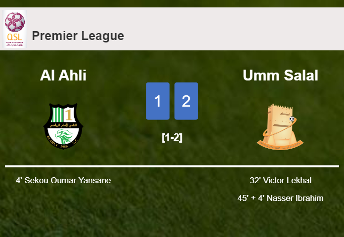 Umm Salal recovers a 0-1 deficit to overcome Al Ahli 2-1