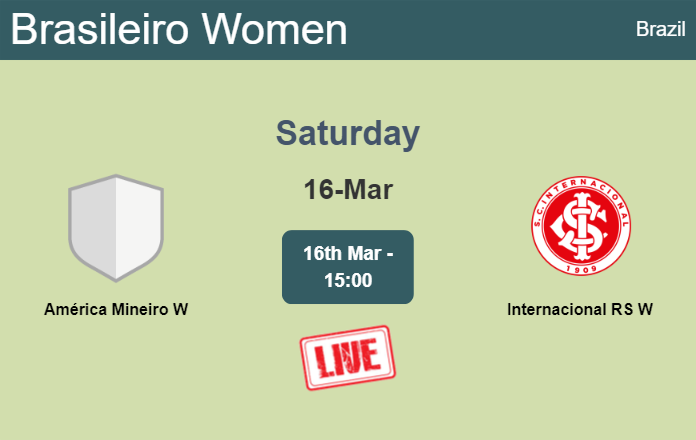 How to watch América Mineiro W vs. Internacional RS W on live stream and at what time