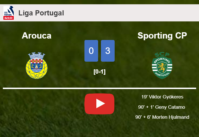 Sporting CP defeats Arouca 3-0. HIGHLIGHTS