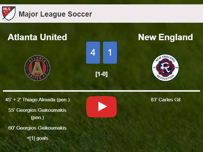 Atlanta United crushes New England 4-1 showing huge dominance. HIGHLIGHTS
