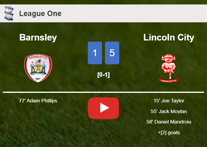 Lincoln City overcomes Barnsley 5-1 after playing a incredible match. HIGHLIGHTS