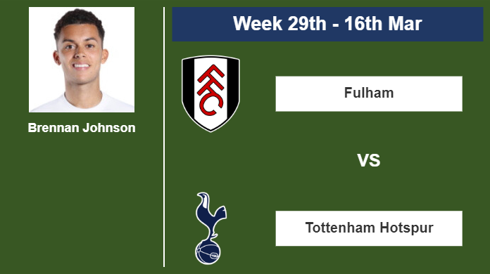 FANTASY PREMIER LEAGUE. Brennan Johnson statistics before facing Fulham on Saturday 16th of March for the 29th week.