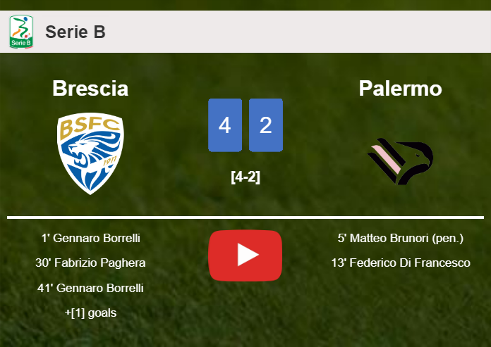 Brescia prevails over Palermo after recovering from a 1-2 deficit. HIGHLIGHTS