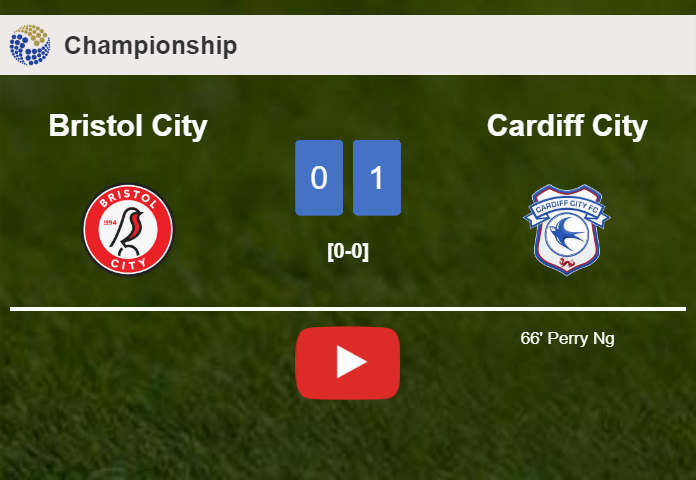 Cardiff City beats Bristol City 1-0 with a goal scored by P. Ng. HIGHLIGHTS