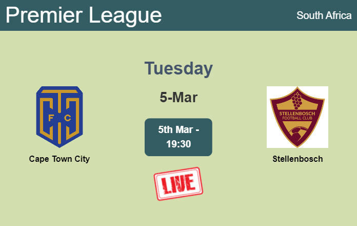 How to watch Cape Town City vs. Stellenbosch on live stream and at what time