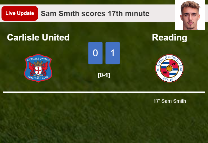 Carlisle United vs Reading live updates: Sam Smith scores opening goal in League One match (0-1)