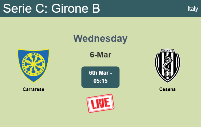 How to watch Carrarese vs. Cesena on live stream and at what time