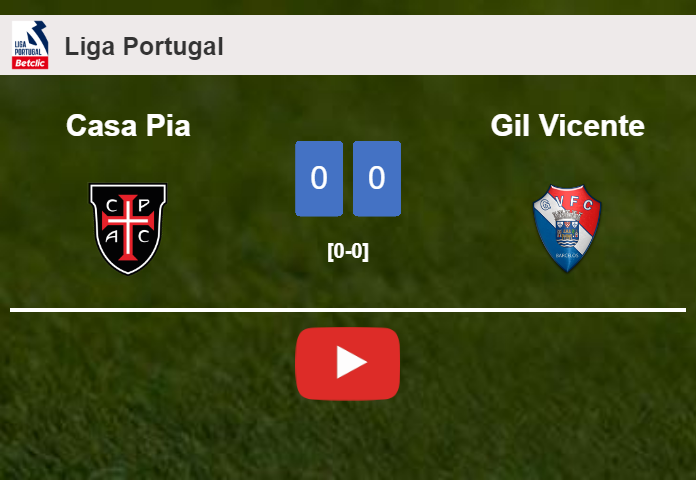 Casa Pia draws 0-0 with Gil Vicente on Sunday. HIGHLIGHTS