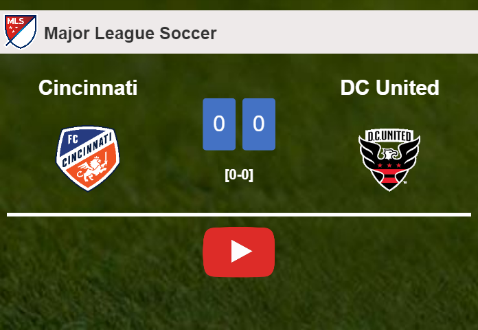 Cincinnati draws 0-0 with DC United on Thursday. HIGHLIGHTS