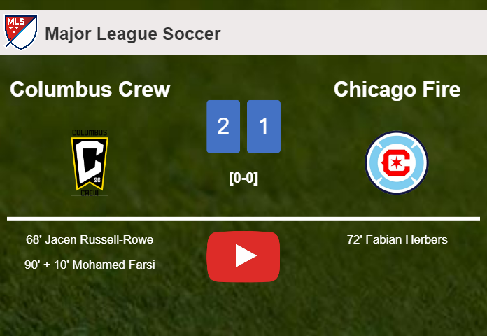 Columbus Crew clutches a 2-1 win against Chicago Fire. HIGHLIGHTS