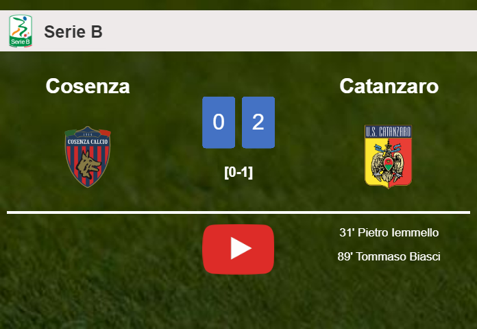 Catanzaro beats Cosenza 2-0 on Sunday. HIGHLIGHTS