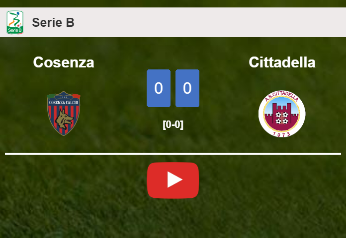 Cosenza draws 0-0 with Cittadella on Saturday. HIGHLIGHTS