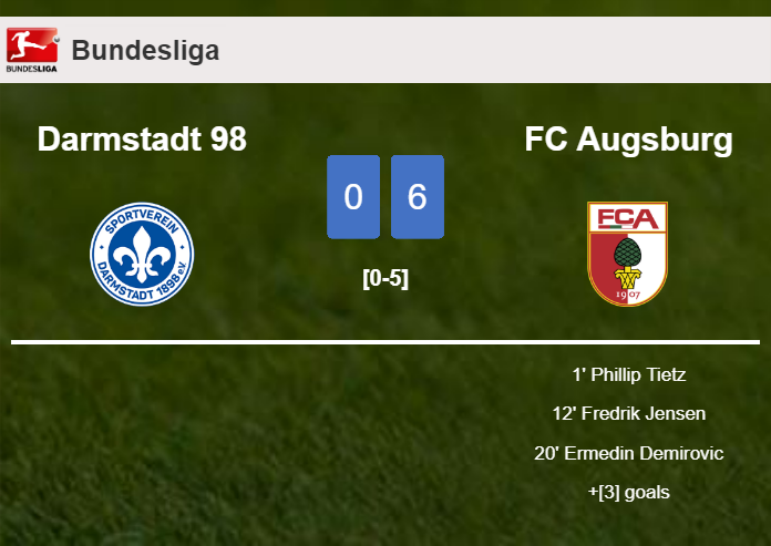 FC Augsburg tops Darmstadt 98 6-0 after playing a incredible match